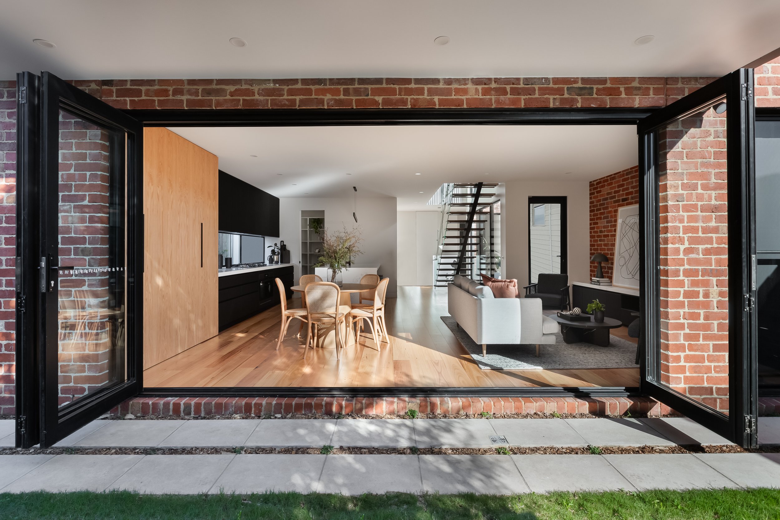 Bi-fold doors, open living, indoor-outdoor, knock down rebuild, Newport, Victoria, Barnes Matina