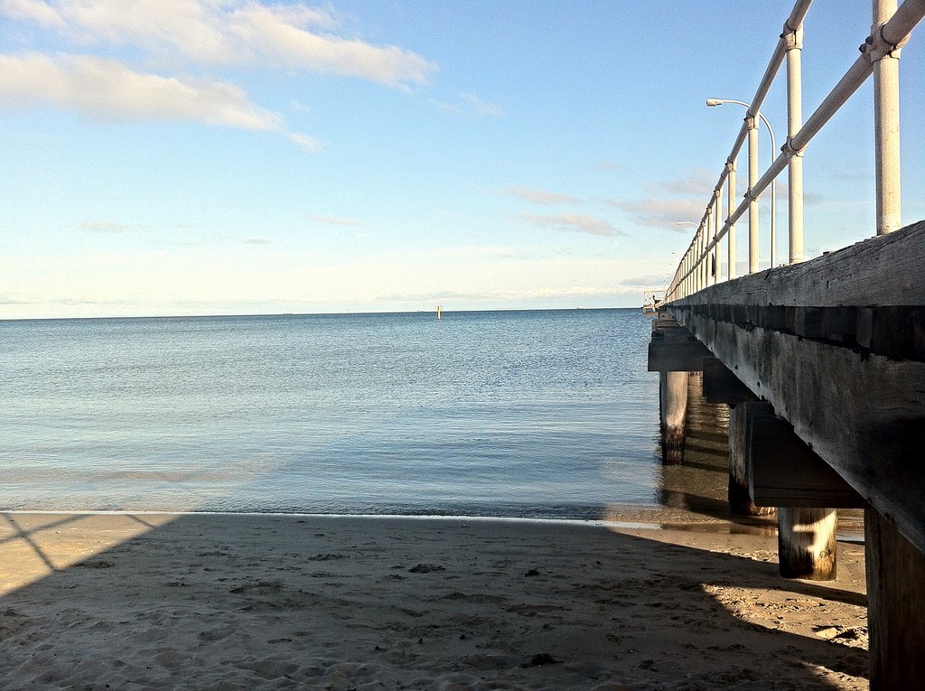 Altona Pier with water and sand