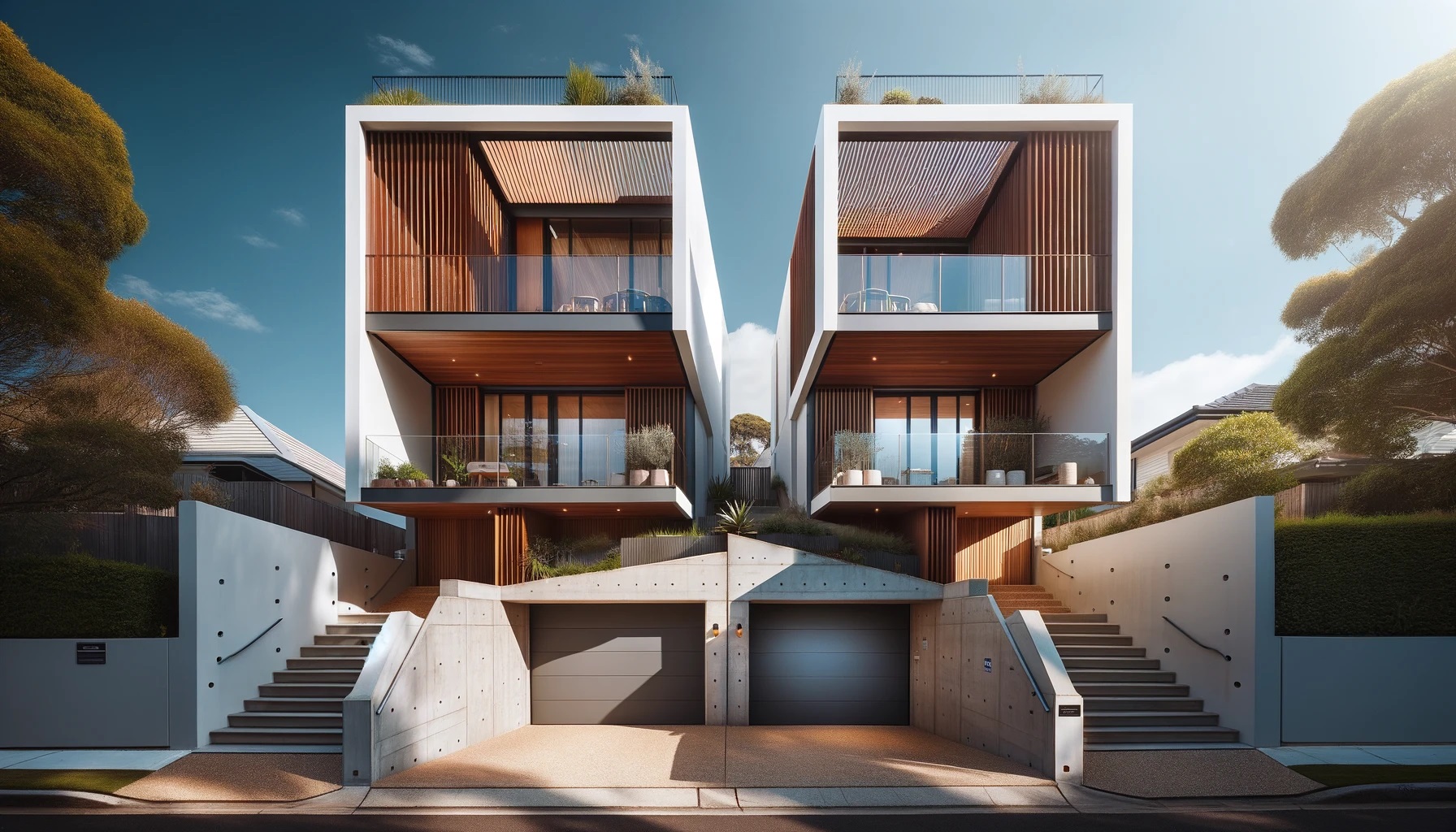 Modern dual occupancy, duplex design